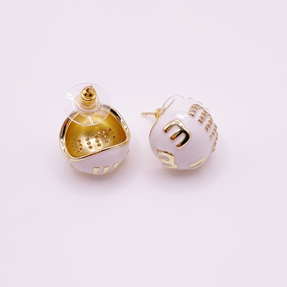 Elegant Gold and White Stud Earrings